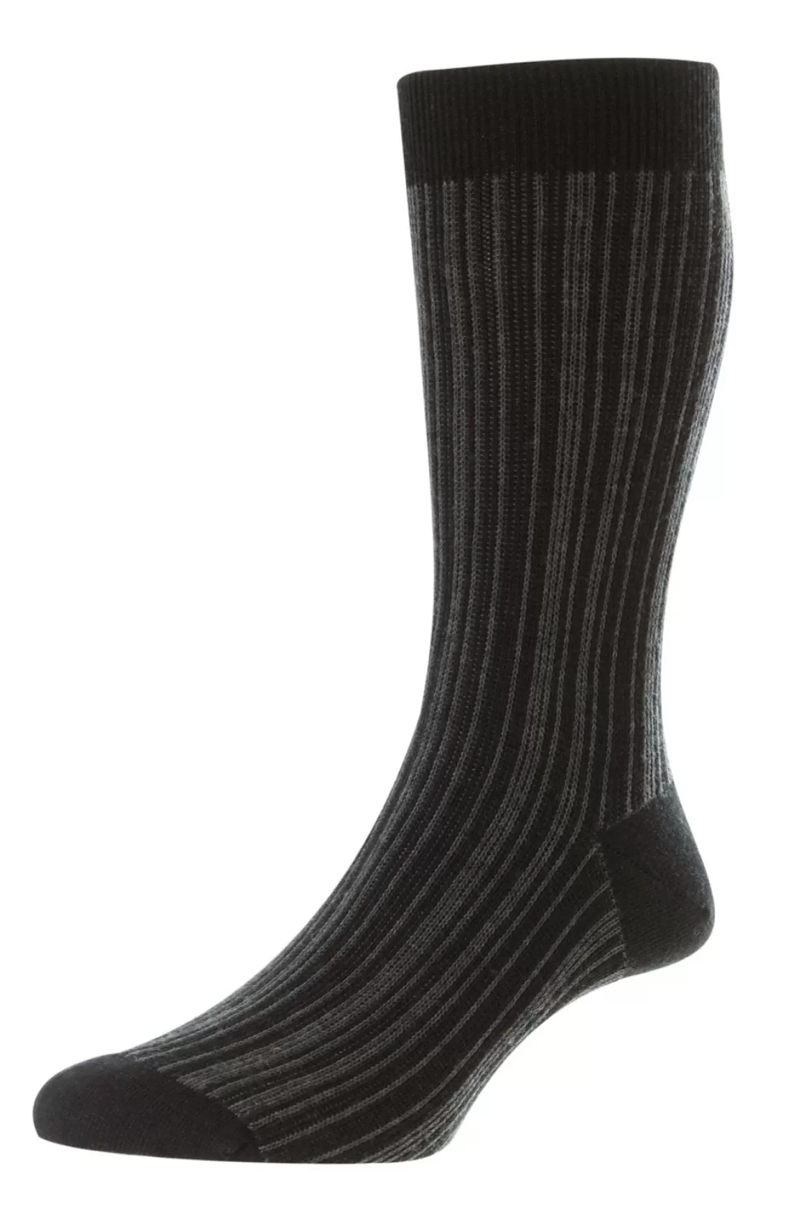 Online Marsden | Vertical Stripe | Black/Charcoal Socks