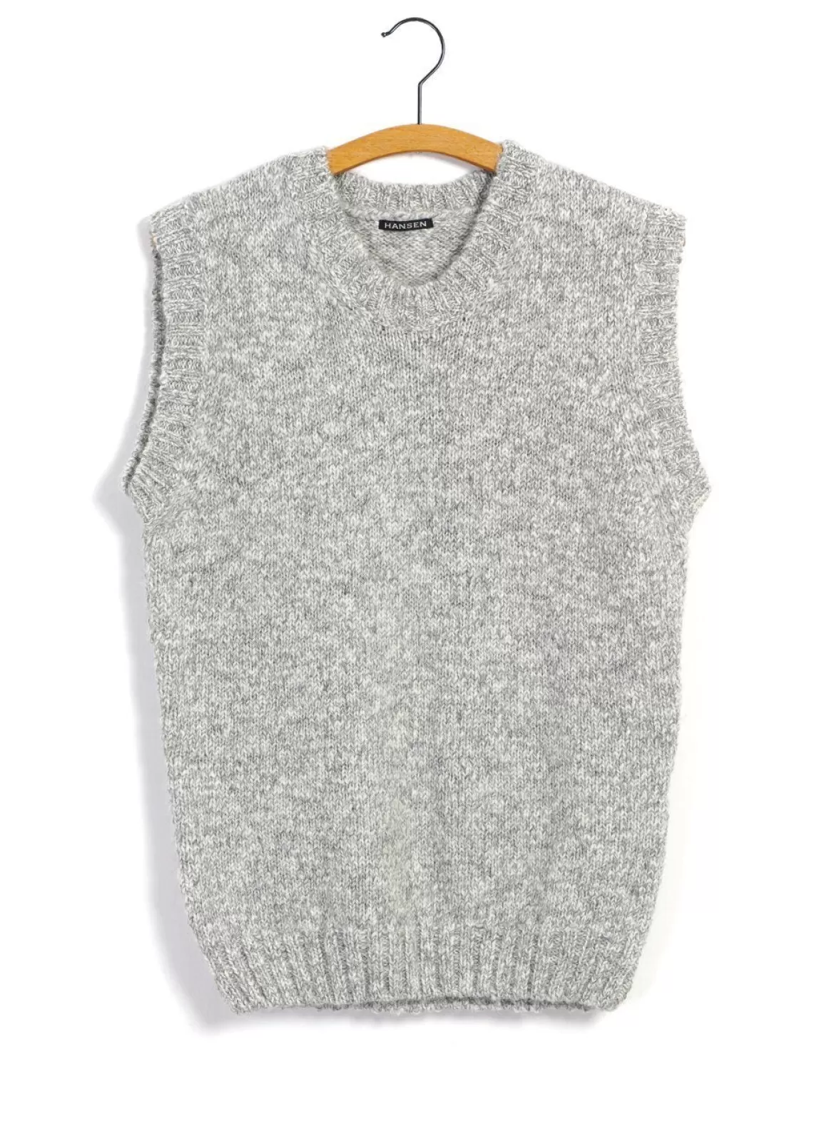 Cheap Mogens | Knitted Crew Neck Vest | Smoke Knitwear