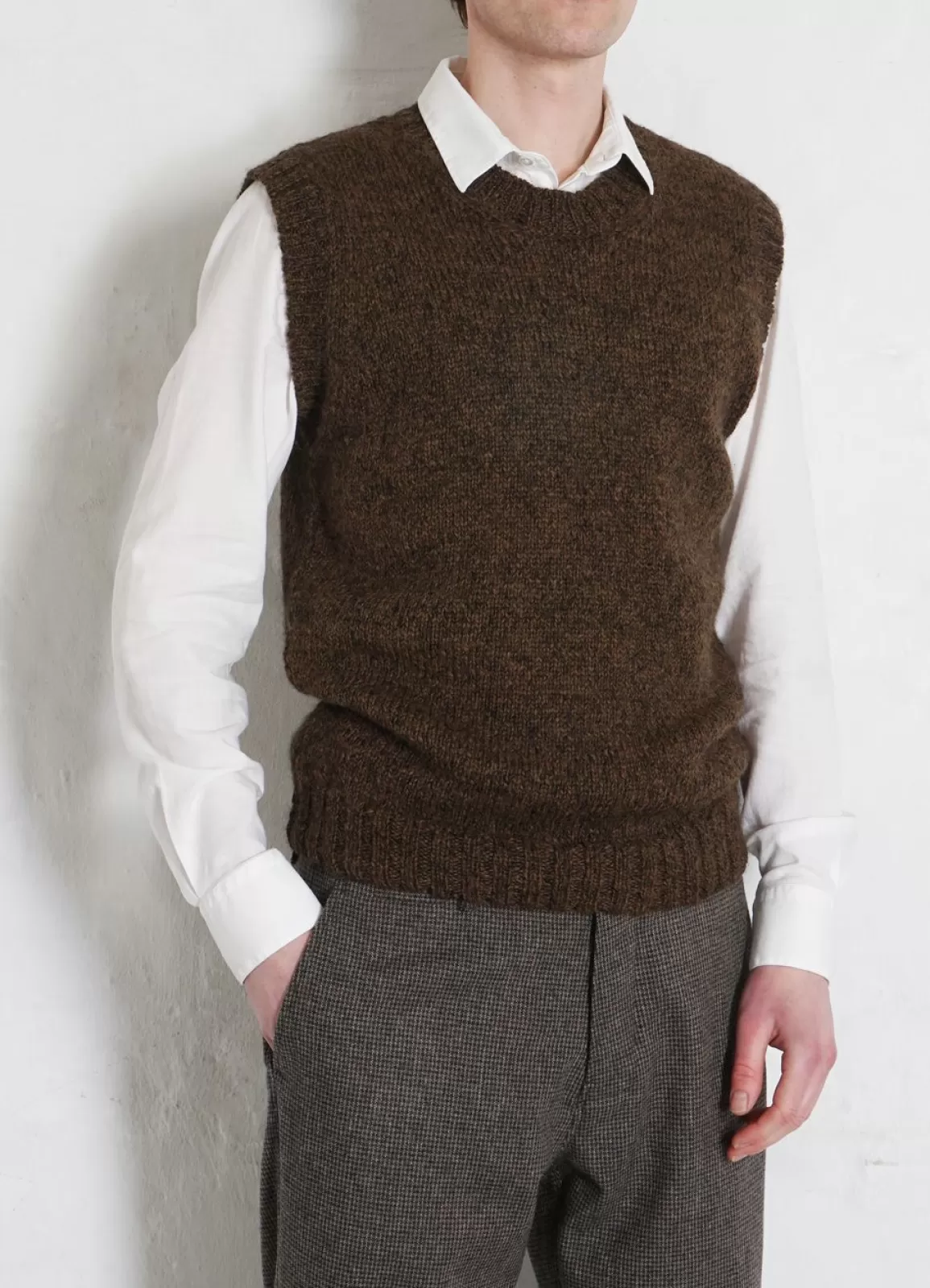 Flash Sale Mogens | Knitted Crew Neck Vest | Tobacco Knitwear