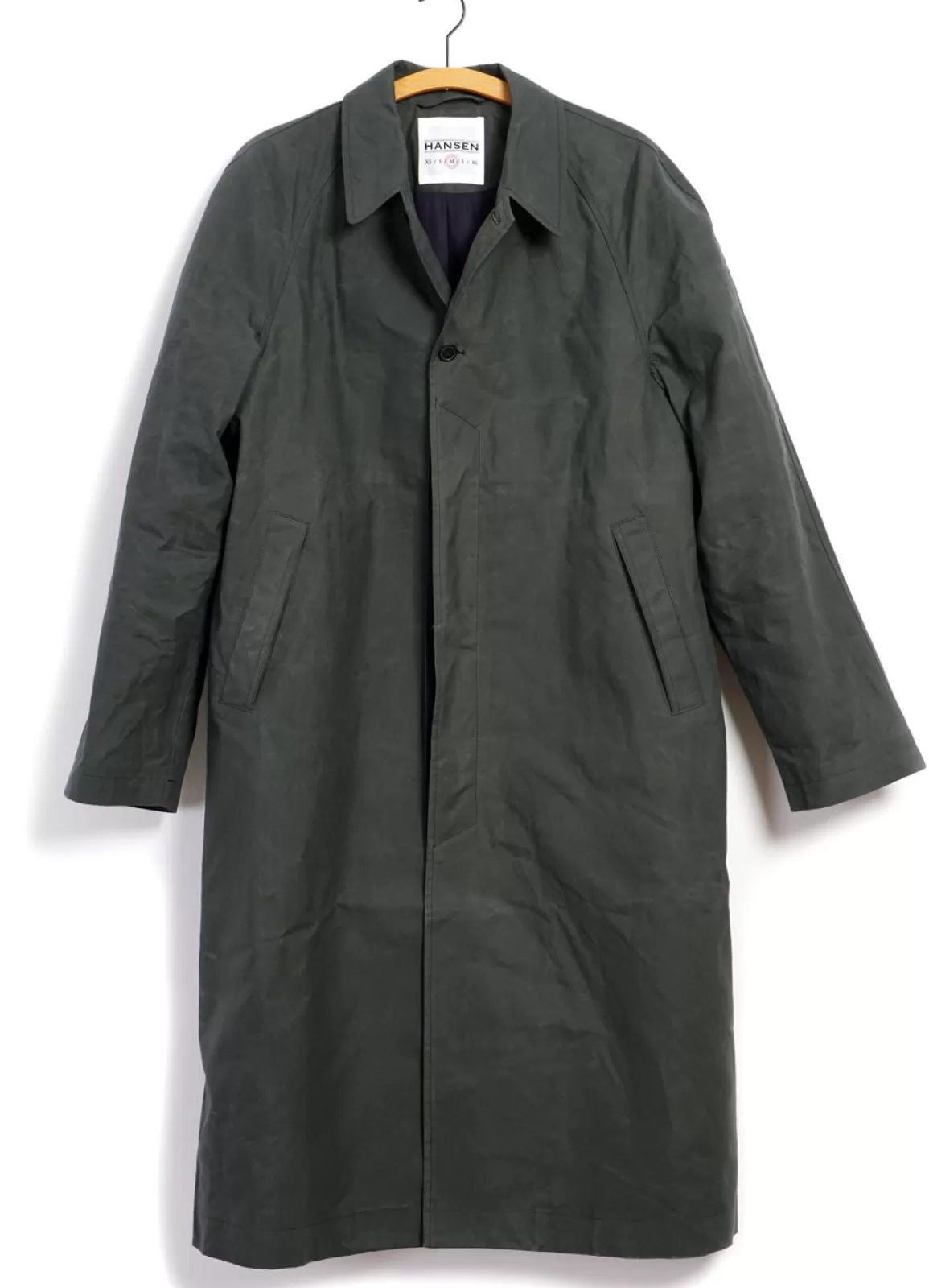 Outlet Morten | Long Windbreaker Coat | Dark Sage Jacket & Coats