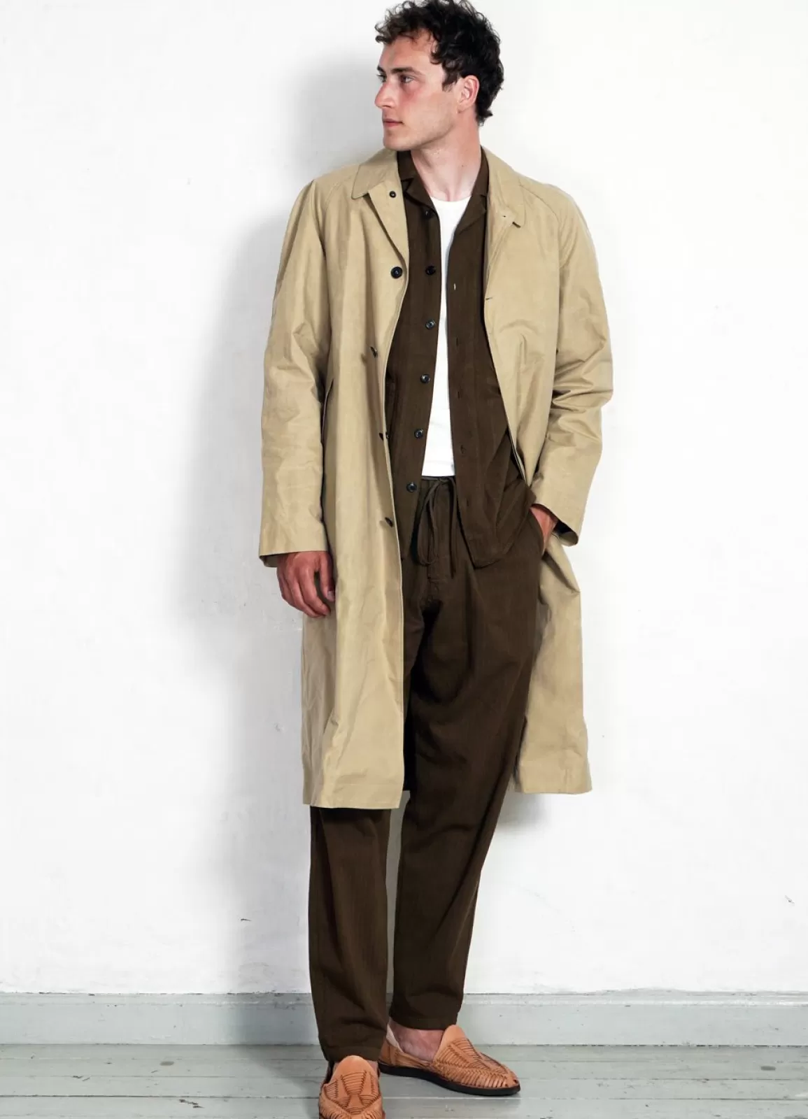 Cheap Morten | Long Windbreaker Coat | Sand Jacket & Coats