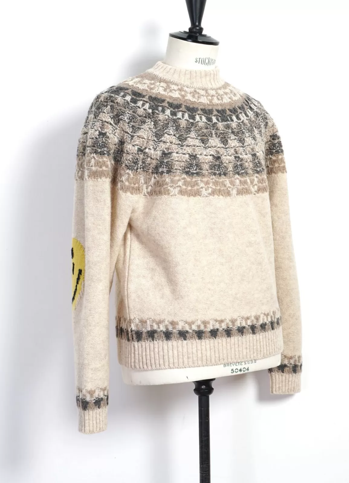 Flash Sale Nordic Smilie | Wool-Jacquard Crewneck Sweater | Ecru Knitwear