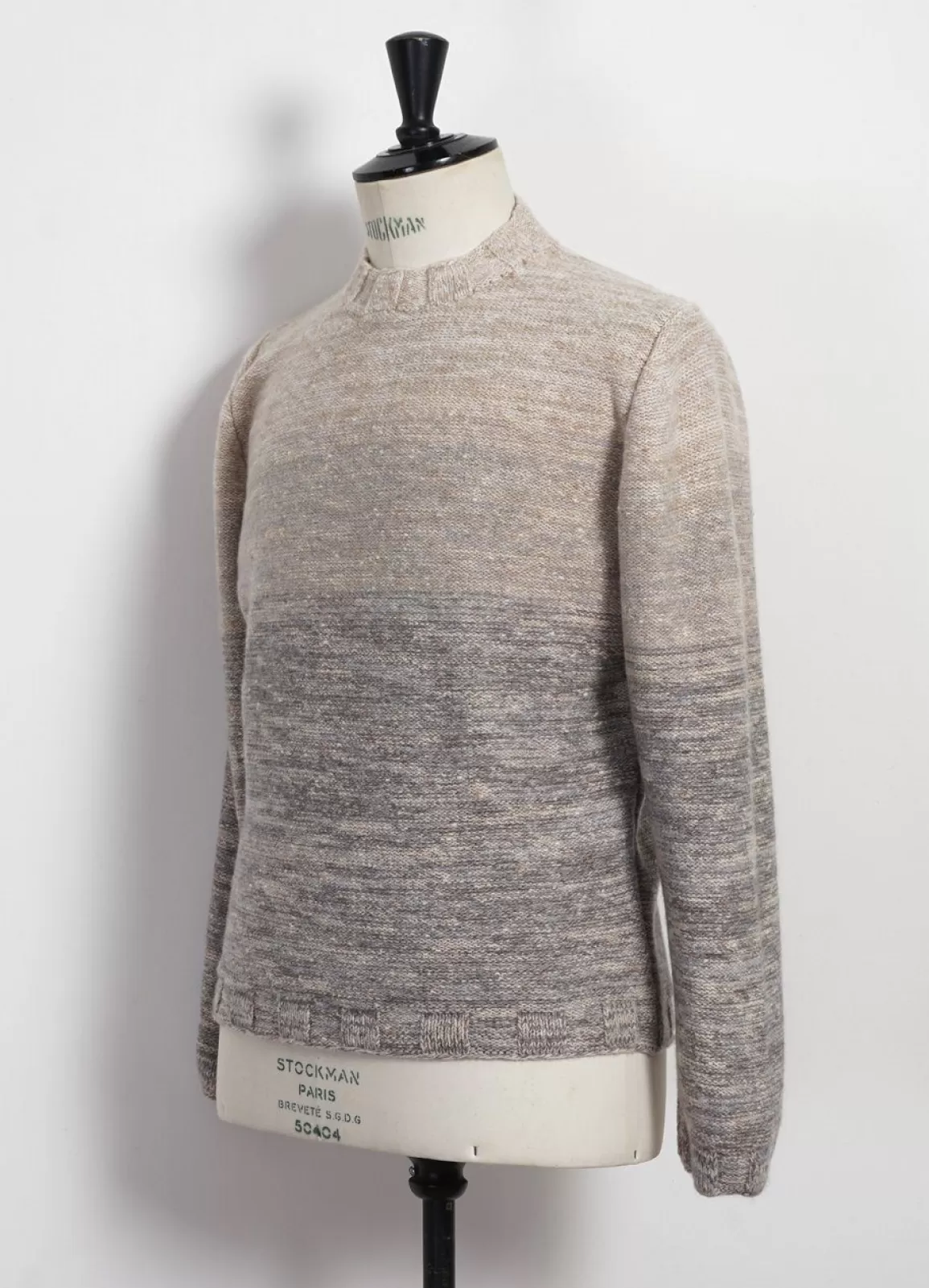 Outlet Ombre Mock-Neck | Wool & Cashmere-Blend Sweater | Beige/Light Grey Knitwear