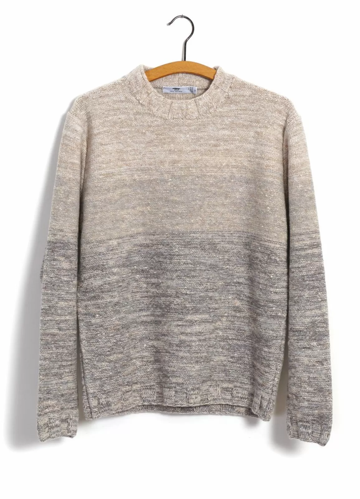 Outlet Ombre Mock-Neck | Wool & Cashmere-Blend Sweater | Beige/Light Grey Knitwear