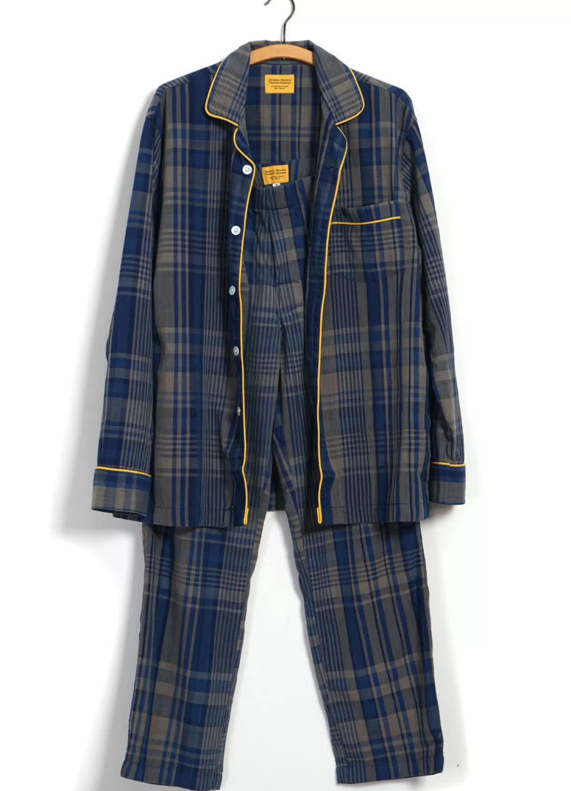 Fashion Pajama Suit | Natural Dye Stout Weave | Blue Checks Homewear