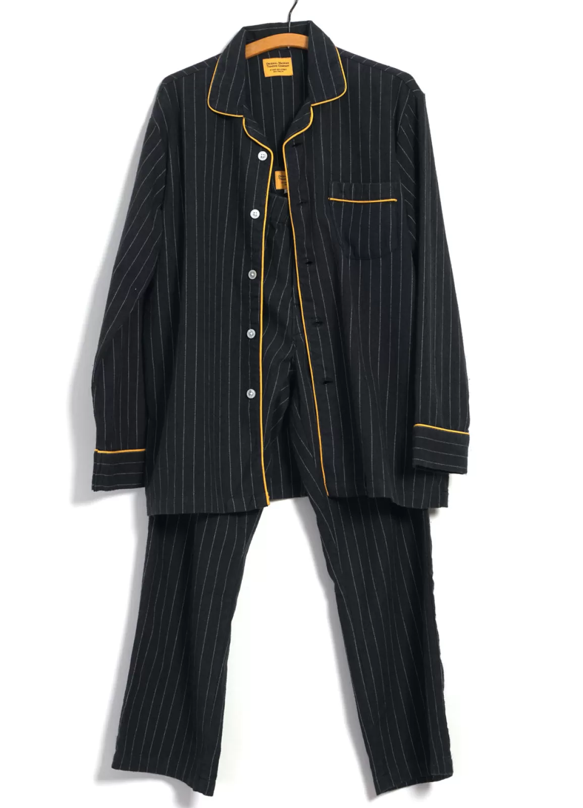 Sale Pajama Suit | Two Ply Oxford Weave | Black Pinstripe Homewear