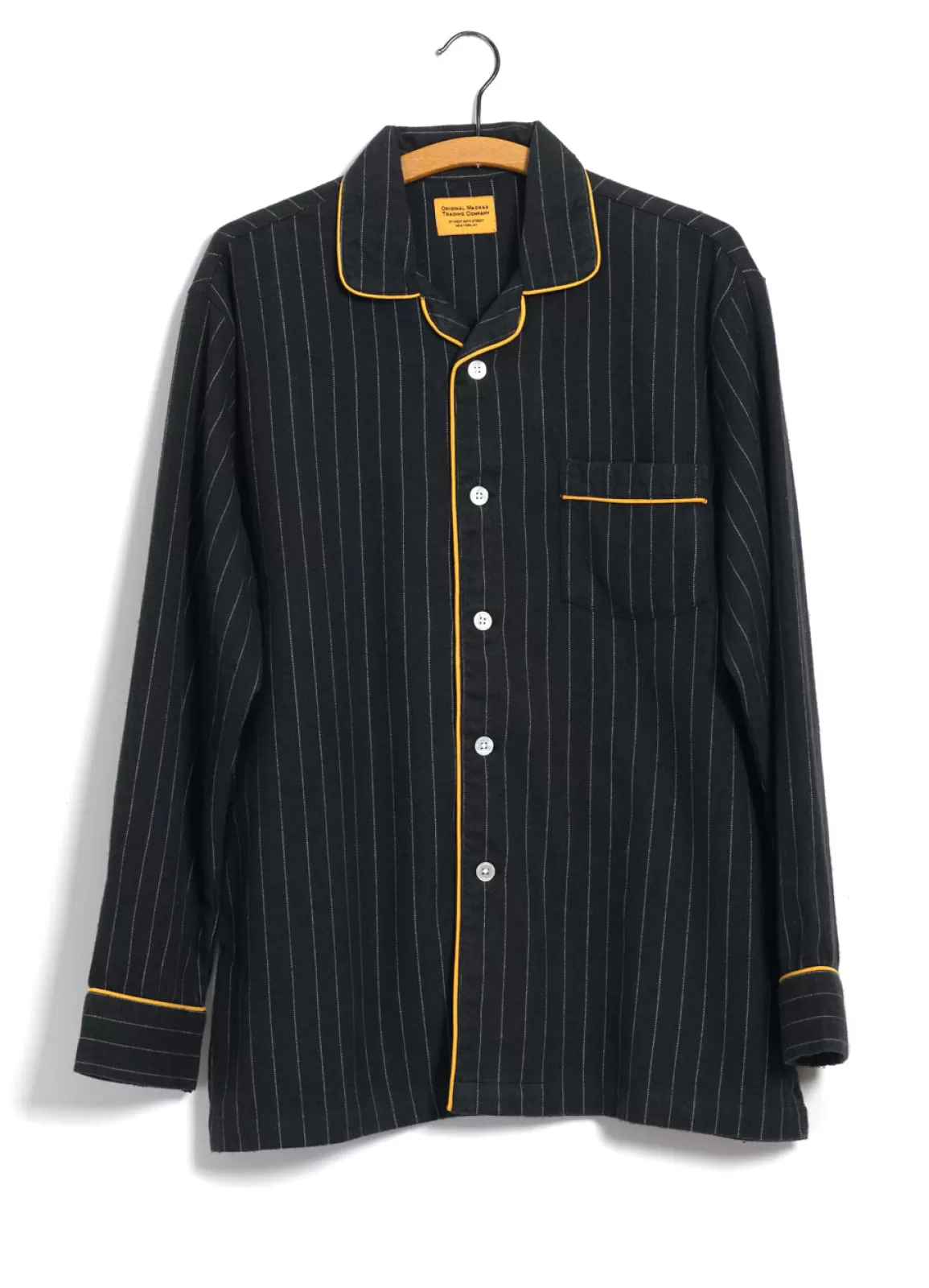 Sale Pajama Suit | Two Ply Oxford Weave | Black Pinstripe Homewear