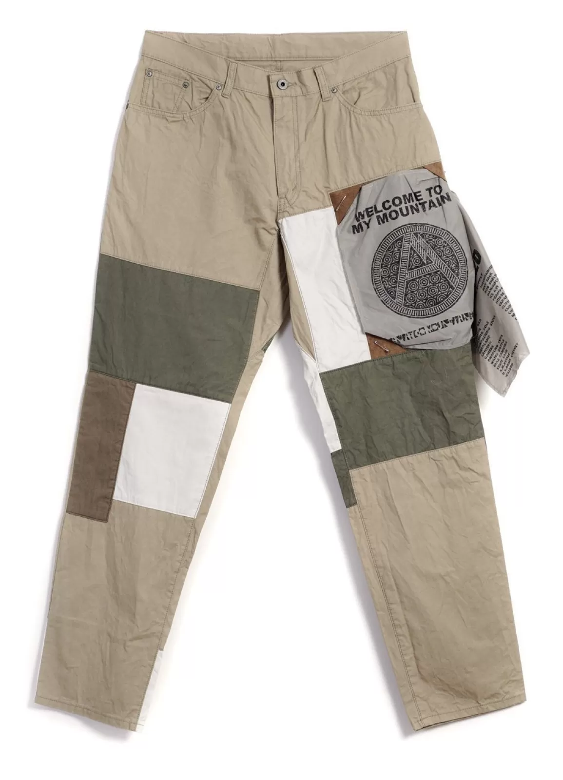 Outlet Patchwork Pants | Beige Trousers