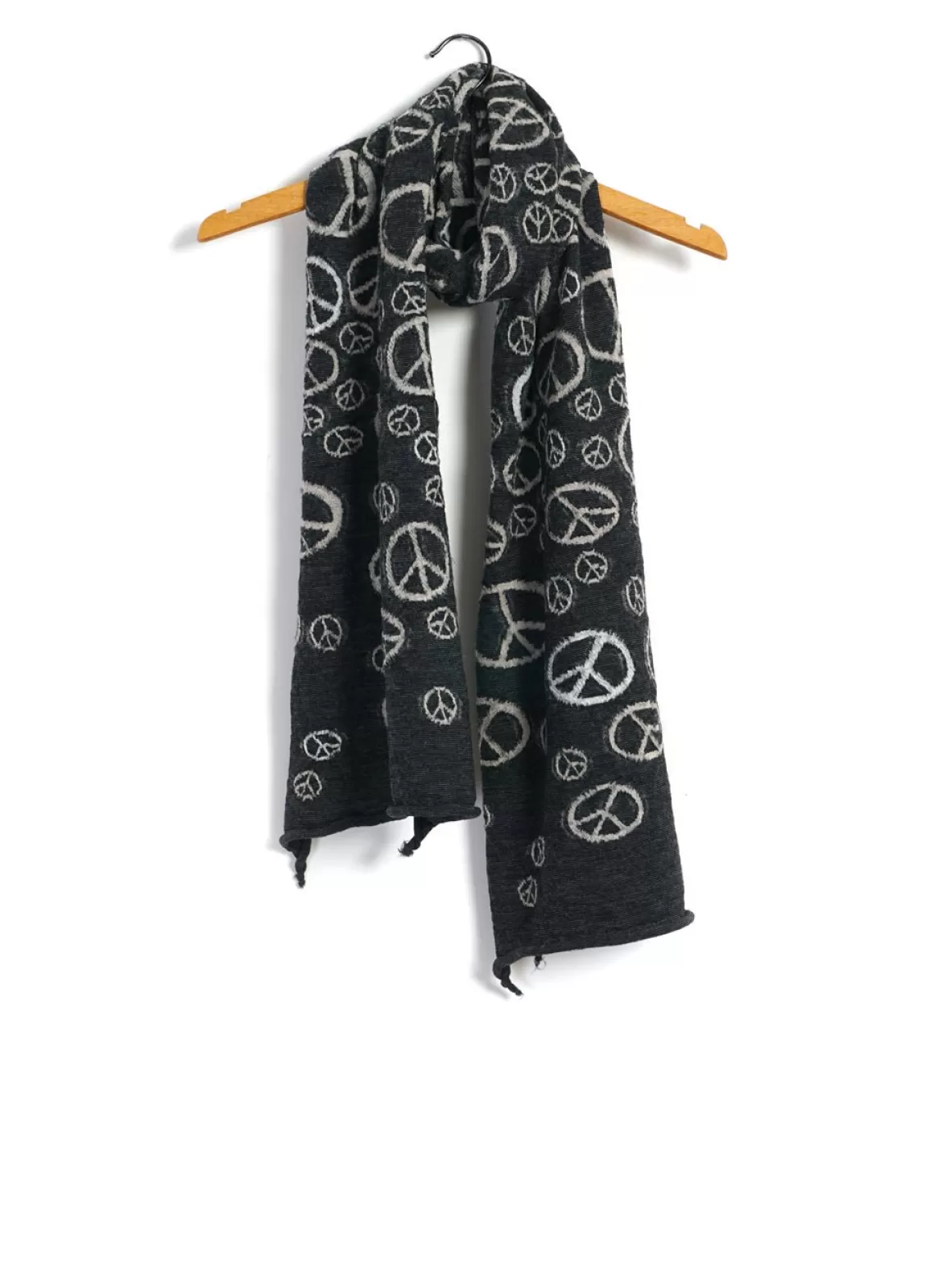 Fashion Peace | Compressed Wool Scarf | Black Scarves