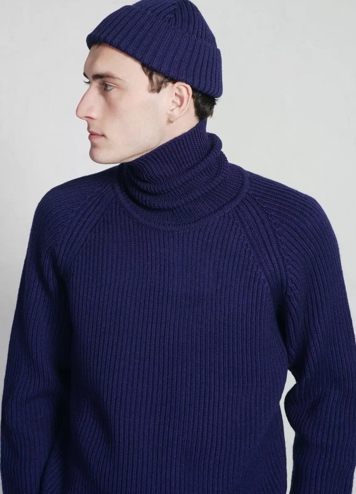 Fashion Pelle | Heavy Knit Turtleneck | Royal Blue Knitwear