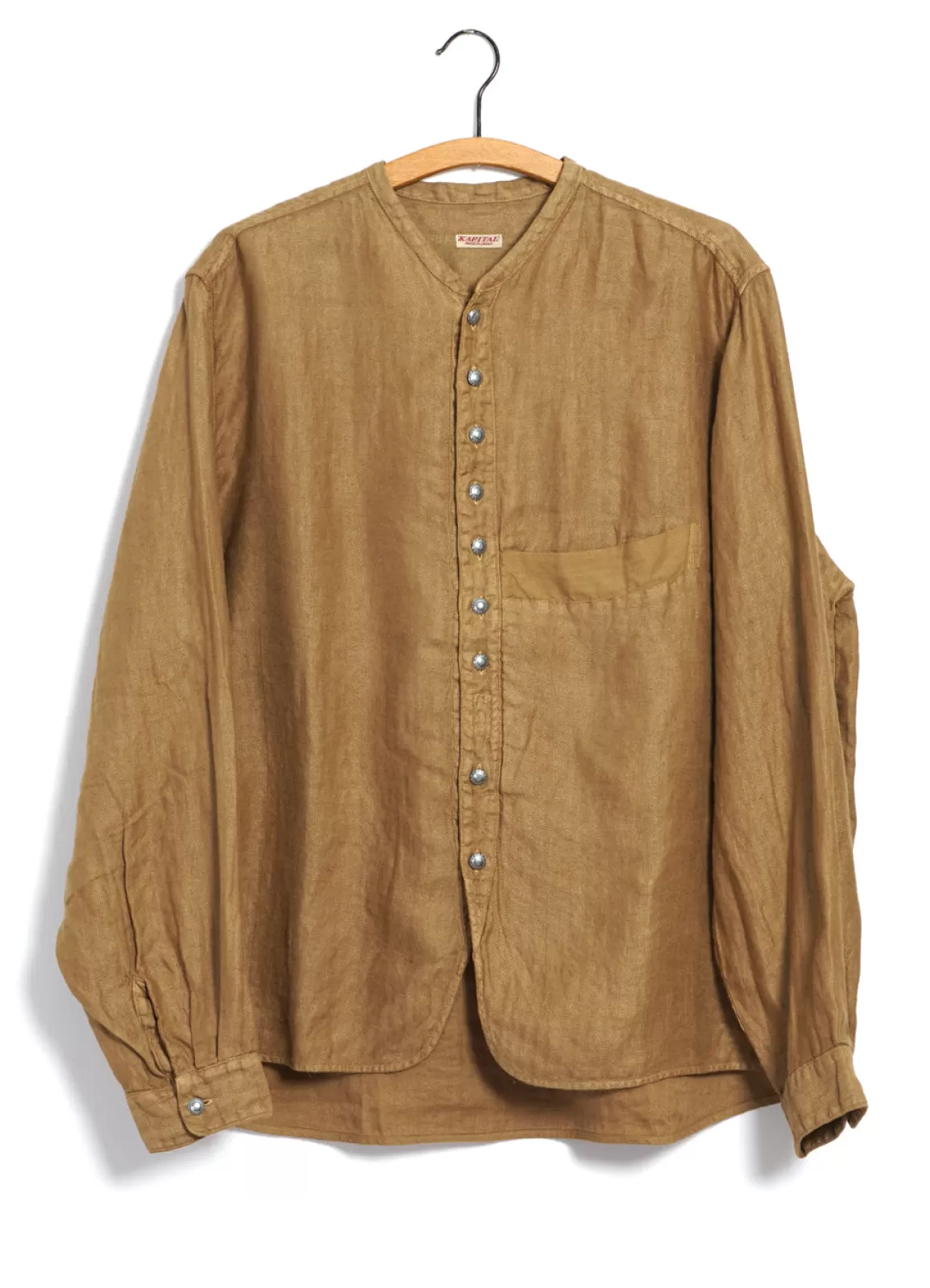 Flash Sale Penny Shirt | Gauze Linen Herringbone Shirt | Gold Shirts