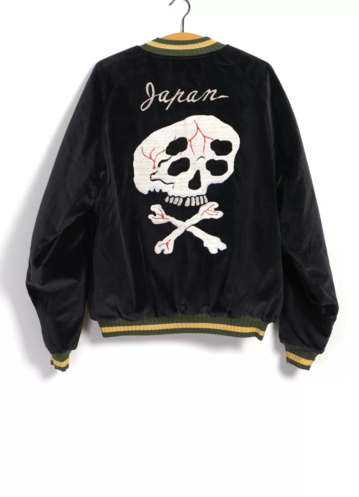 Sale Rain-Skull | Sulfur-Dyed Velveteen Souvenir Jacket | Black Jacket & Coats