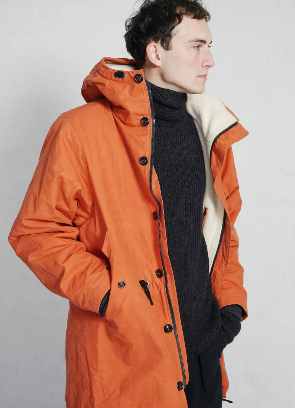 Cheap Rasmus | Waxed Parka With Zipper | Flare Jacket & Coats