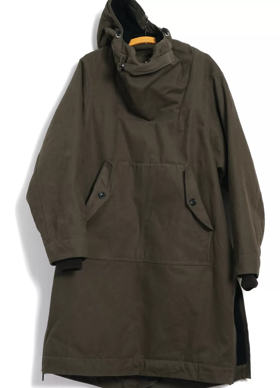 Sale Roald | Long Double Zipper Anorak | Olive Jacket & Coats