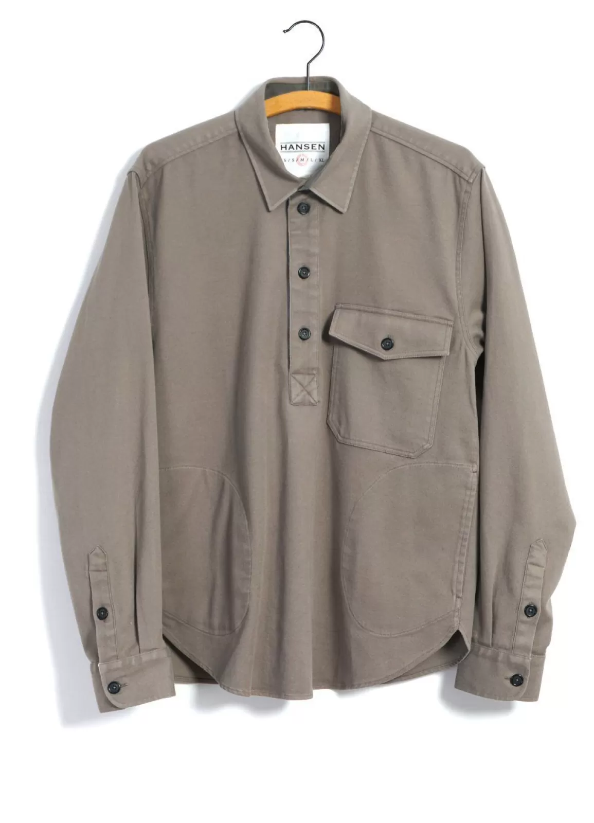 Clearance Robert | Casual Pull-On Shirt | Light Grey Shirts