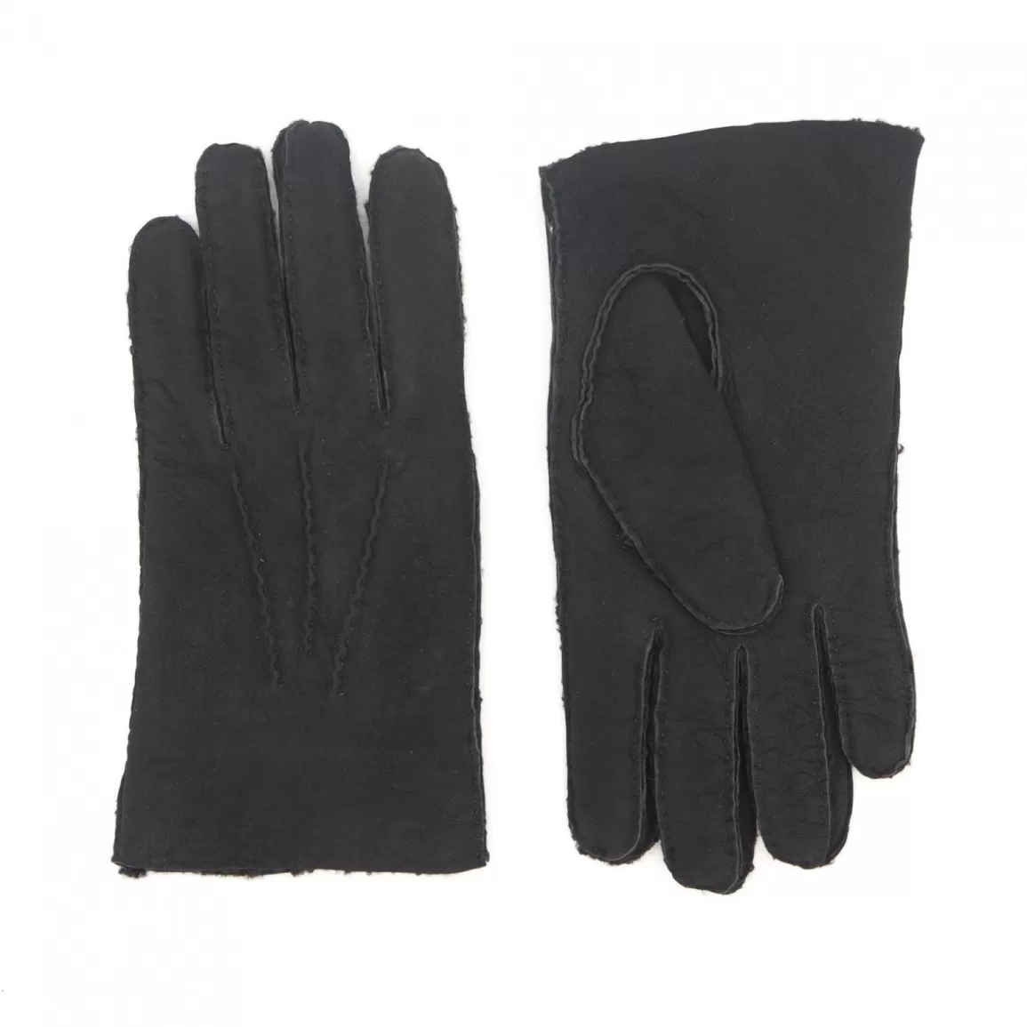 Discount Samu | Curly Lamb Fur | Black Gloves