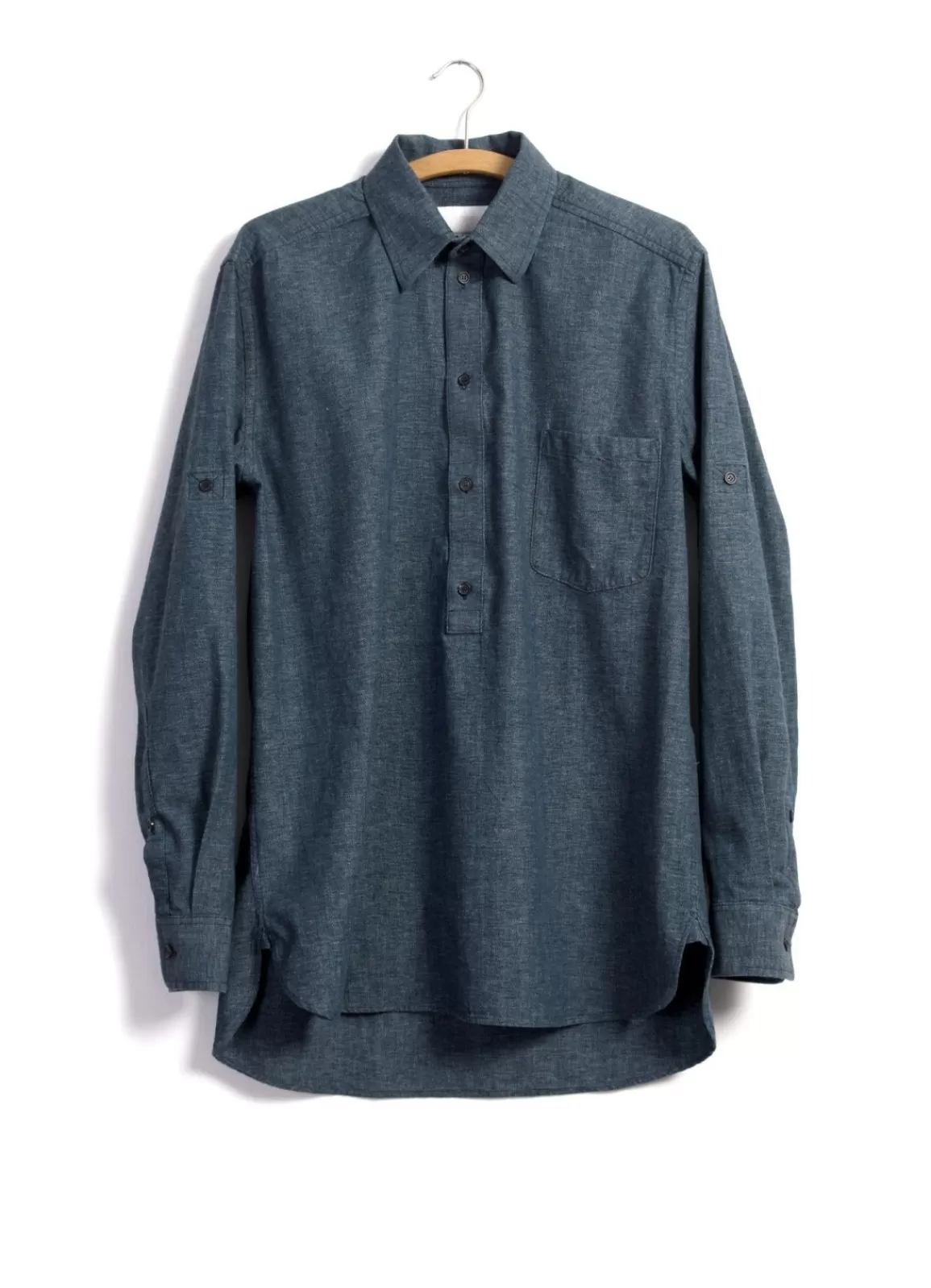 Sale Sebastian | Long Pull On Shirt | Wave Indigo Shirts