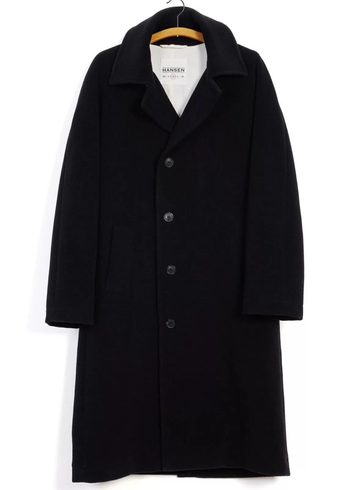 Sale Sigurd | Long Lined Wool Coat | Black Jacket & Coats