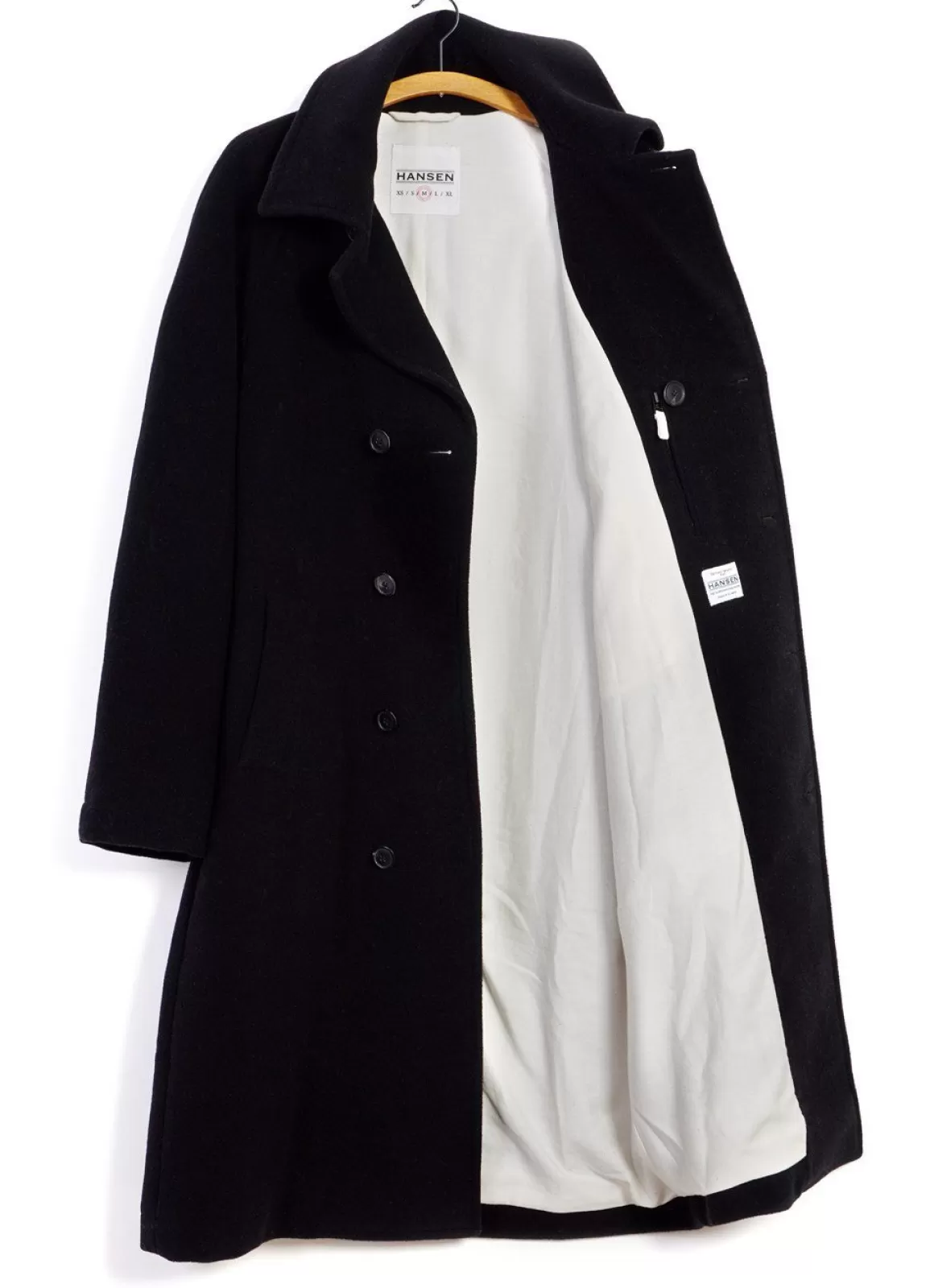 Sale Sigurd | Long Lined Wool Coat | Black Jacket & Coats