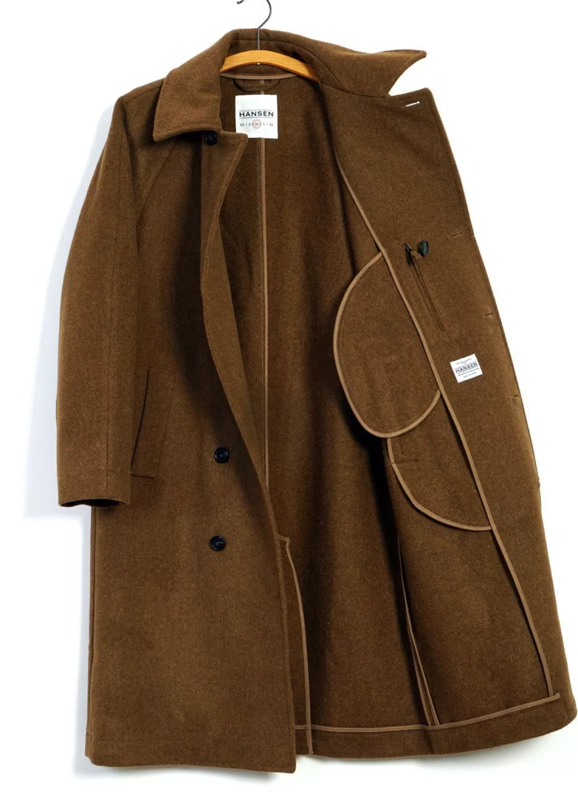 Discount Sigurd | Long Wool Felt Coat | Cognac Jacket & Coats