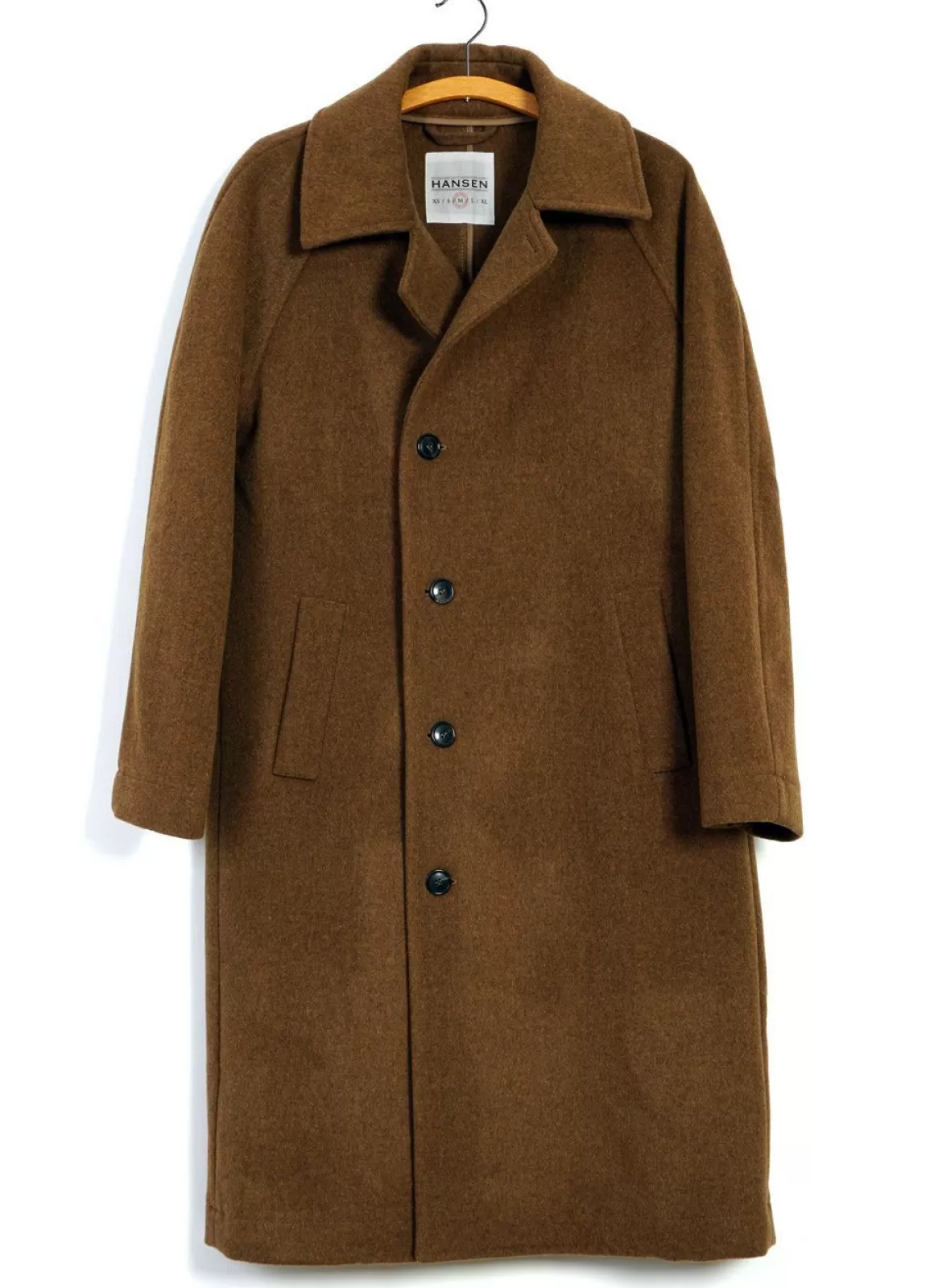 Discount Sigurd | Long Wool Felt Coat | Cognac Jacket & Coats