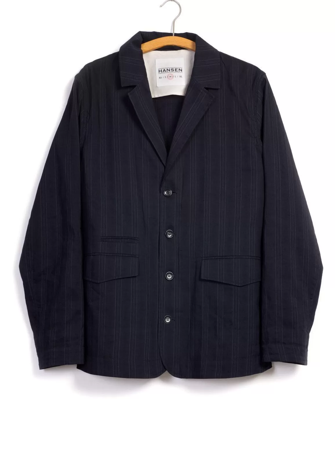 Discount Simon | Open Back Blazer | Black Stripe Suiting