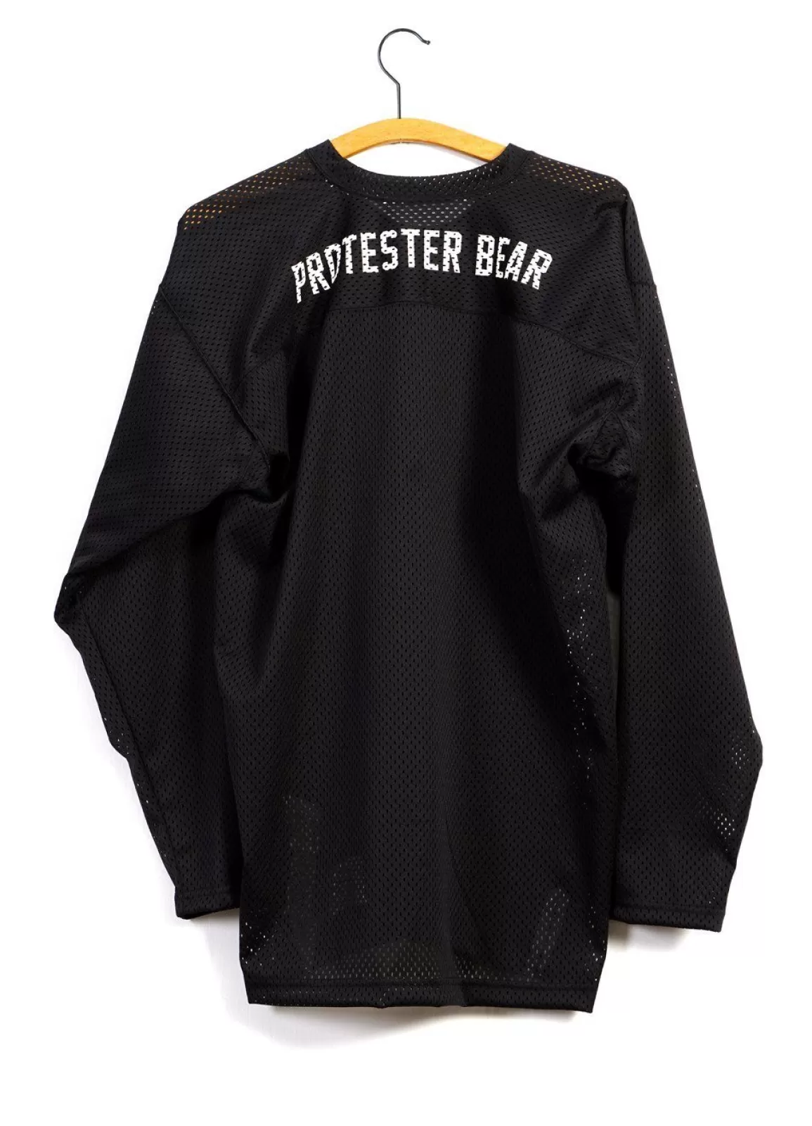 Hot Slogan Jersey | Long Sleeve Mesh Crew T | Black Jerseys