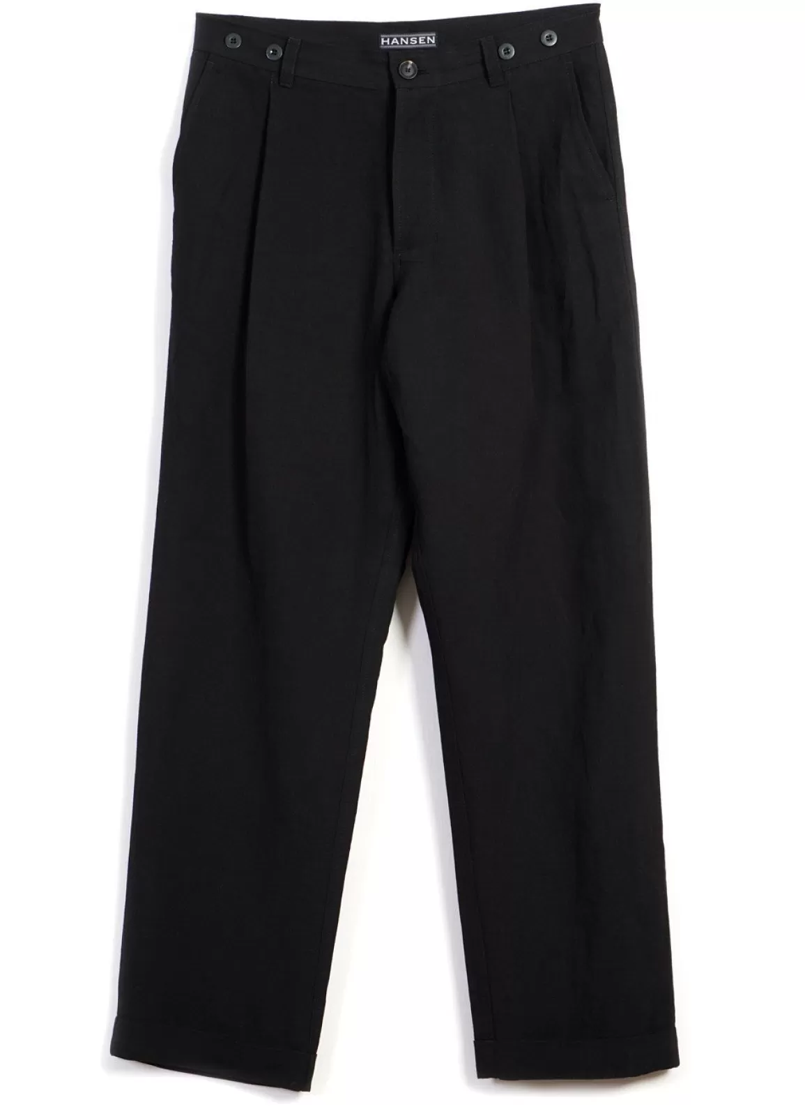 Online Sune | Pleated Wide Cut Trousers | Black Suiting