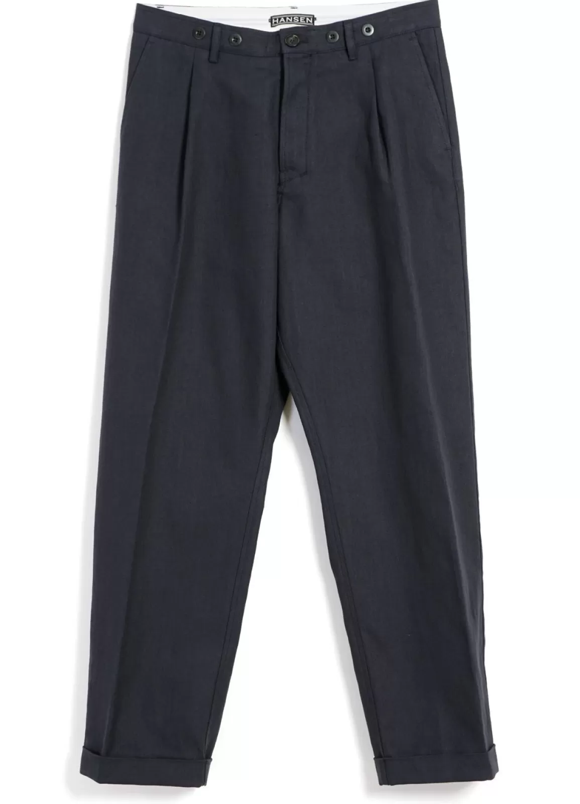 Shop Sune | Pleated Wide Cut Trousers | Dark Blue Suiting