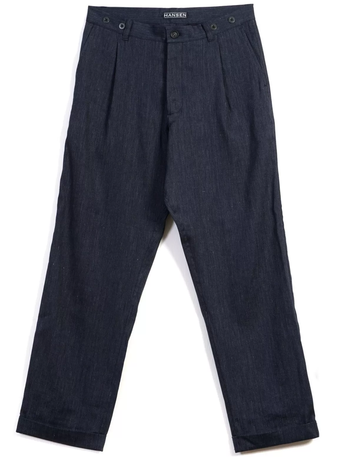 Cheap Sune | Pleated Wide Cut Trousers | Navy Melange Suiting