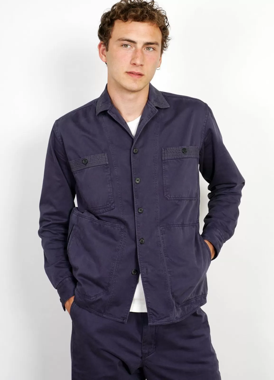 Hot Sunny | Casual Dyed Over-Shirt | Navy Shirts