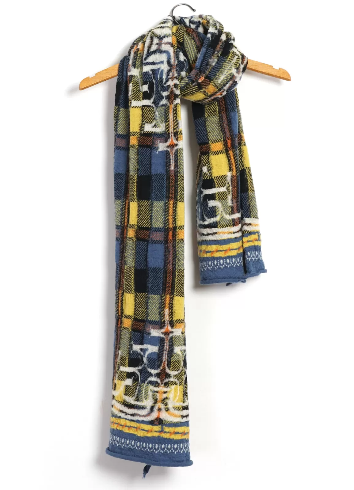 Store Tartan Ainu | Compressed Wool Scarf | Blue Scarves