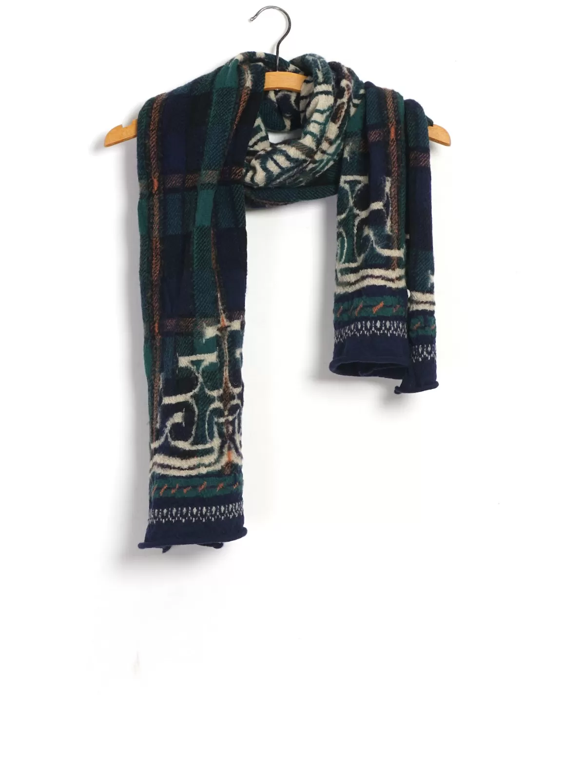 Discount Tartan Ainu | Compressed Wool Scarf | Navy Scarves