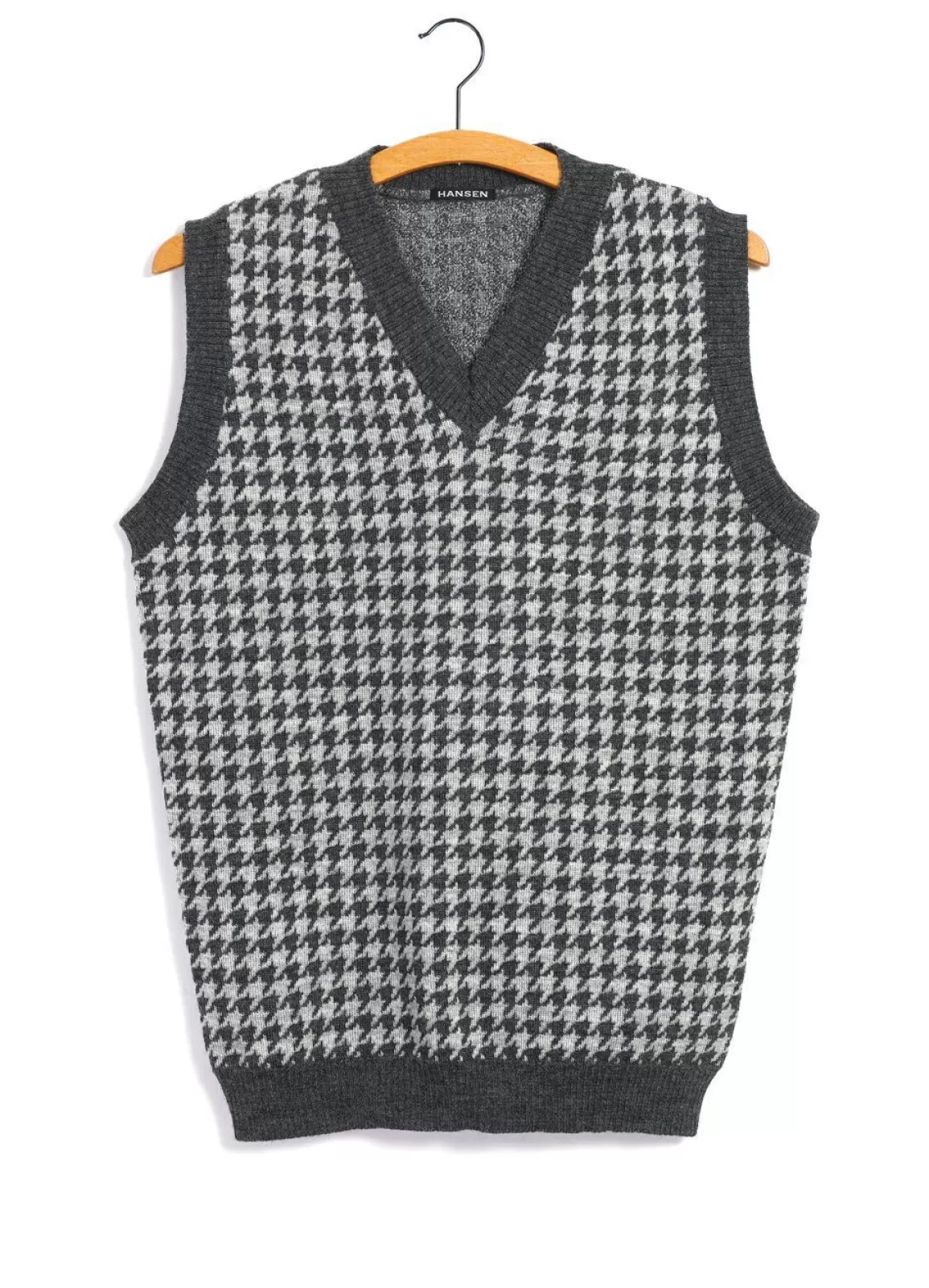 Sale Tim | Hounds Tooth Vest | Grey Hound Knitwear