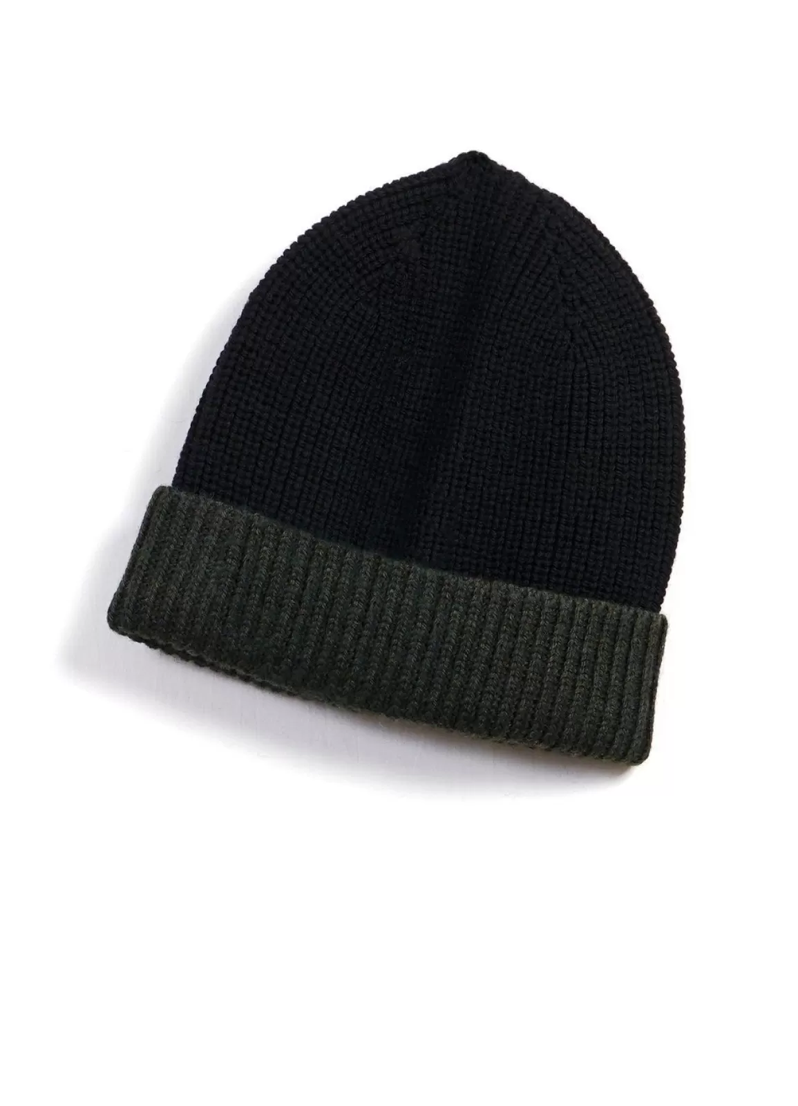 New Tore | Block Colour Beanie | Black/Pinetree Knitwear