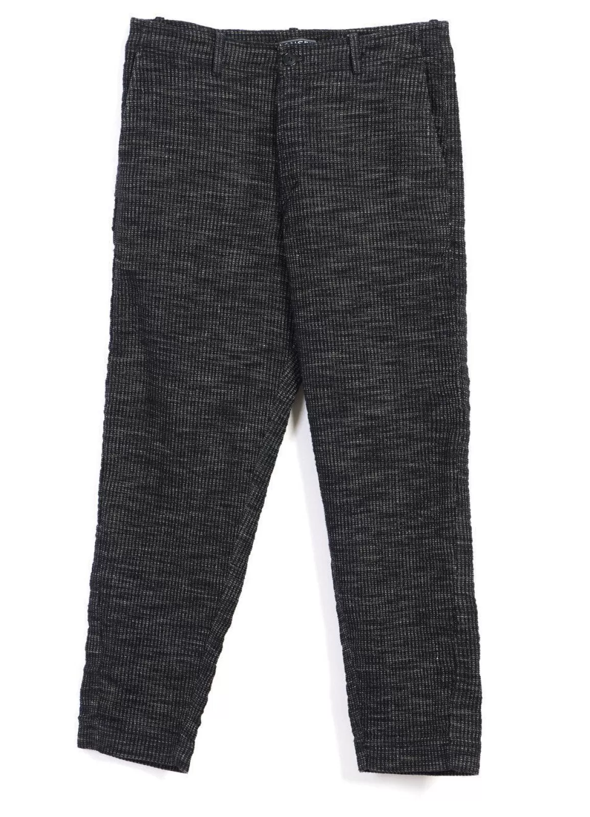 Store Trygve | Wide Cut Cropped Trousers | Black Hemp Suiting