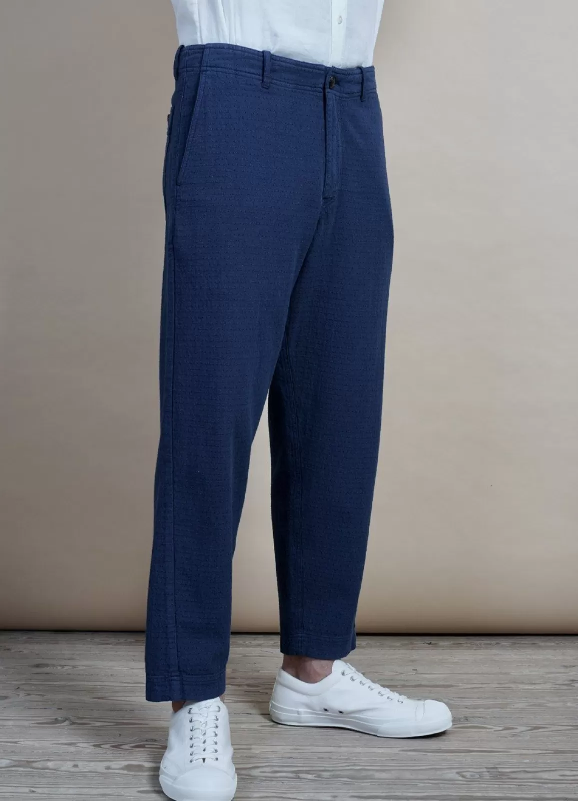 Best Sale Trygve | Wide Cut Cropped Trousers | Blue Trousers