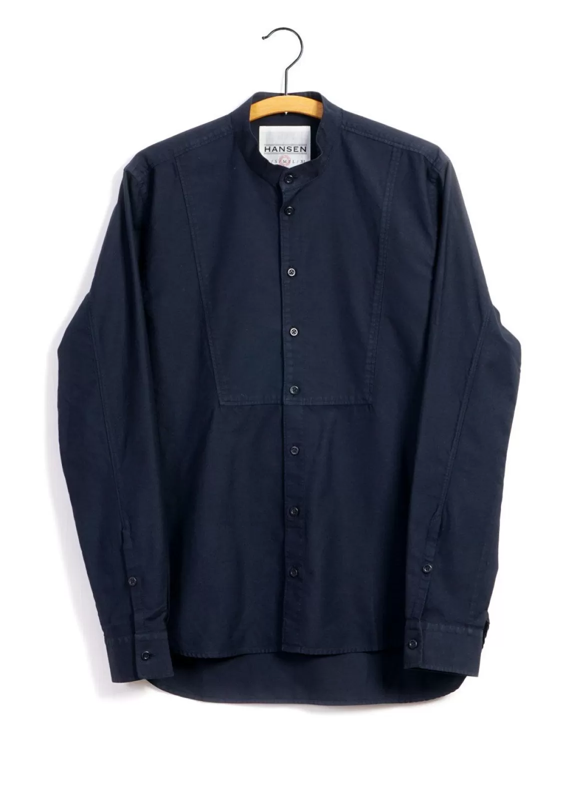 Flash Sale Valmar | Collarless Bib Shirt | Navy Shirts