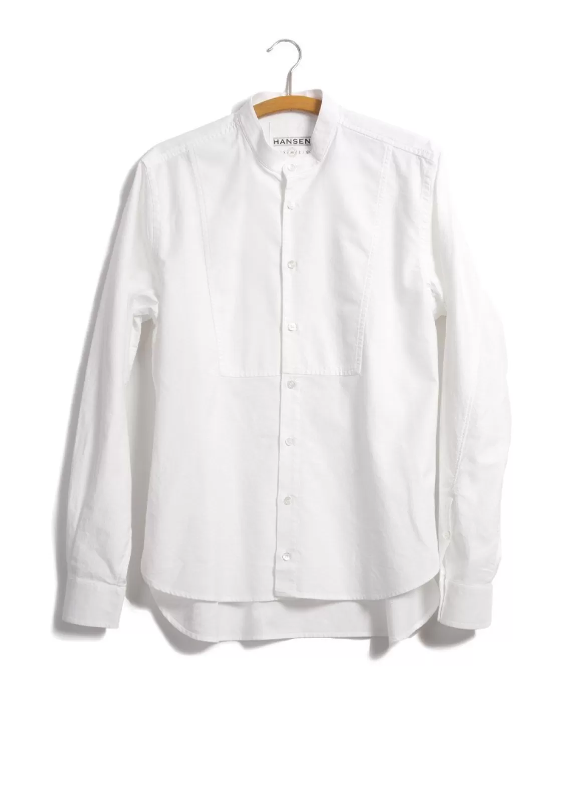 Flash Sale Valmar | Collarless Bib Shirt | White Shirts