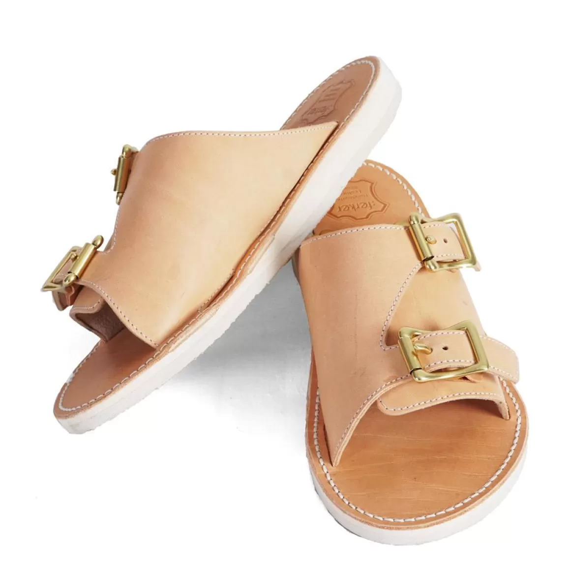 Discount Vegetable Leather Sandal | Buckle Sandal | Natural Sandals