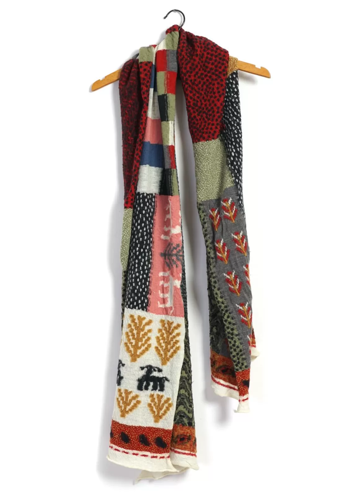 Clearance Village Gabbeh | Compressed Wool Scarf | Red Scarves