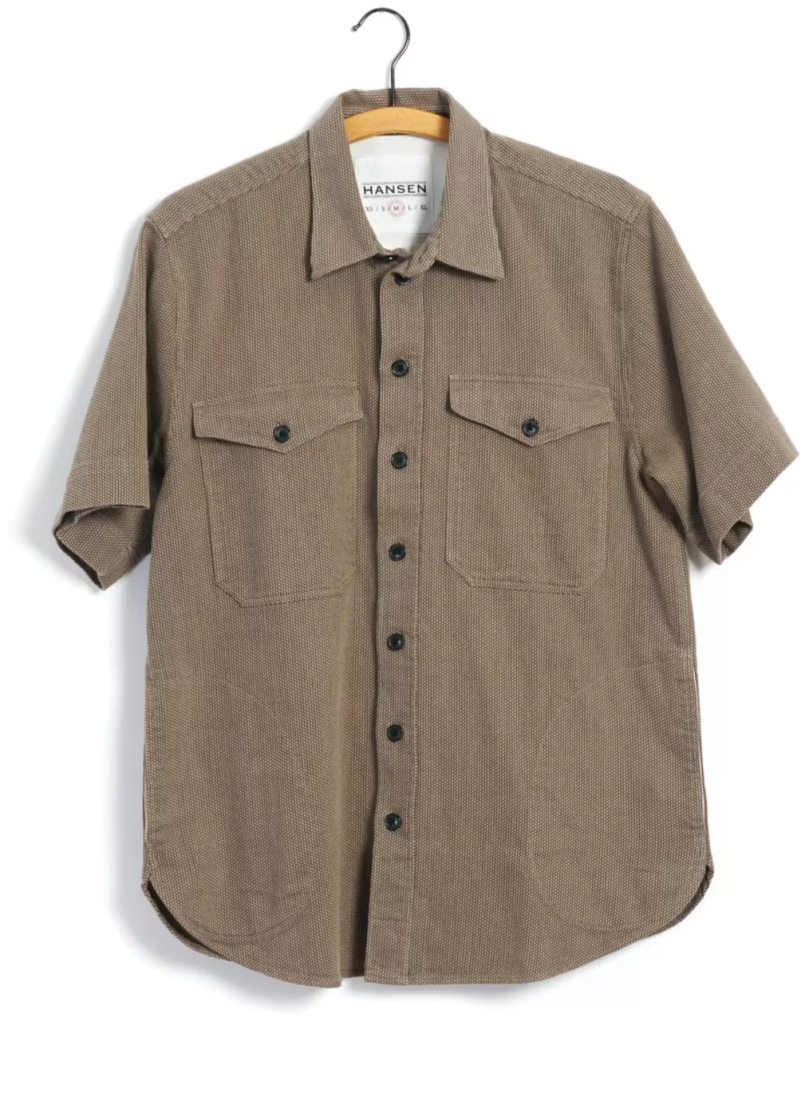 Flash Sale Villy | Short Sleeve Shirt | Khaki Sashiko Shirts