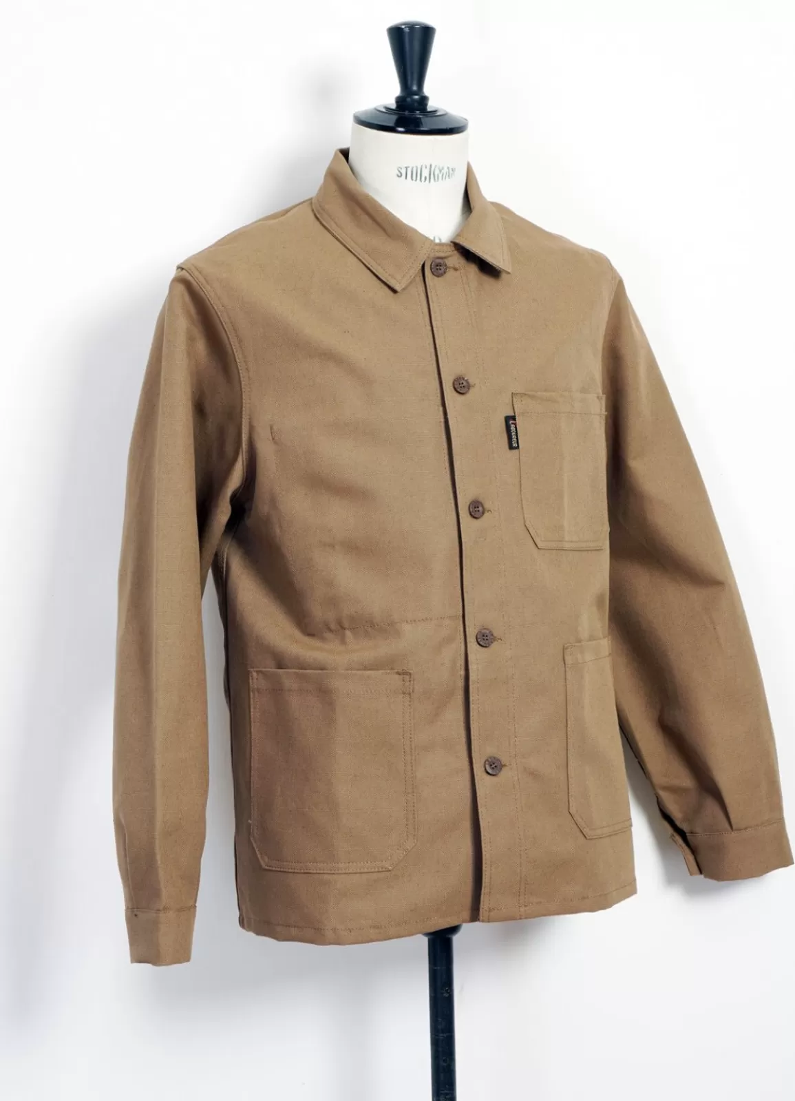 Discount Work Jacket | Linen/Cotton Blend | Light Brown Jacket & Coats